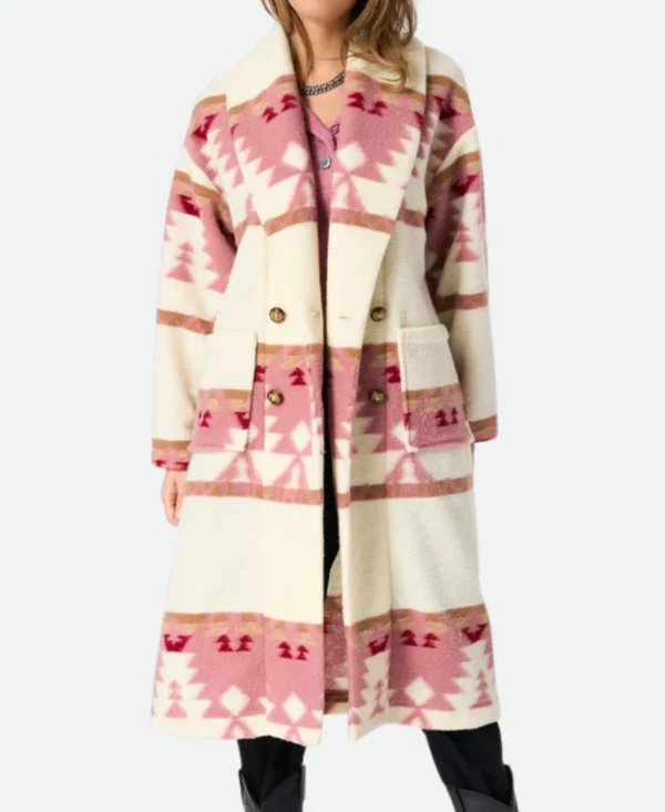 Yellowstone Beth Dutton Pink Printed Coat