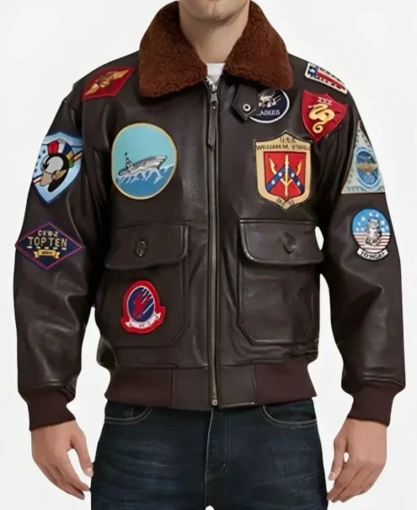 Top Gun Maverick Brown Bomber Jacket